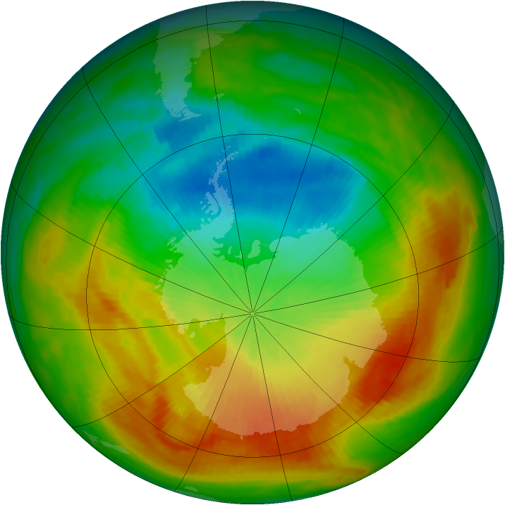 Antarctic ozone map for 31 October 1988